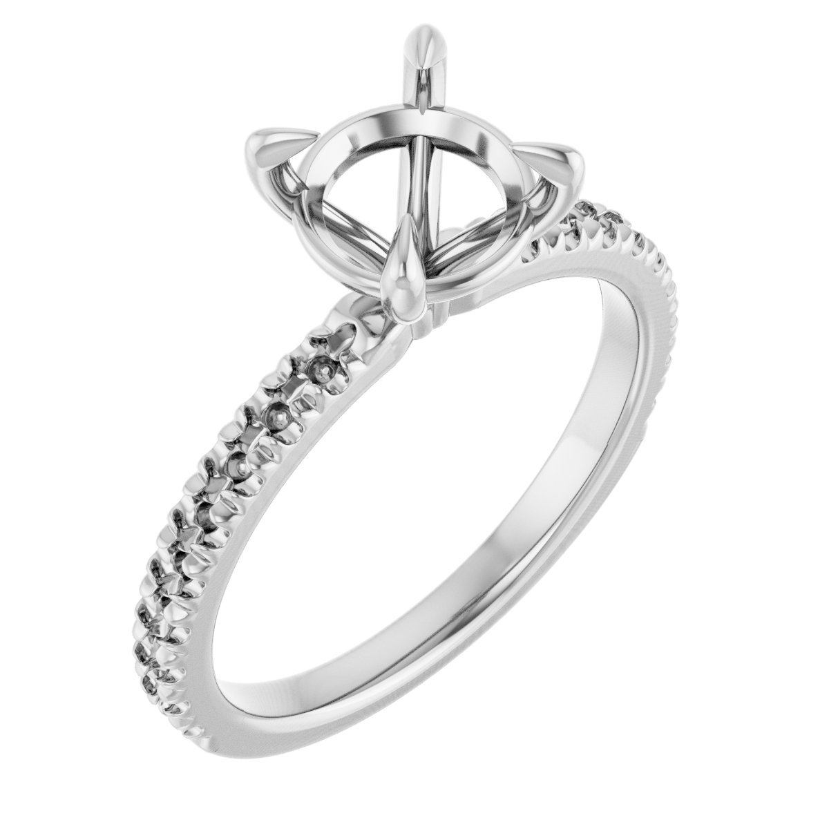 Claw-Prong French-Set Engagement Ring