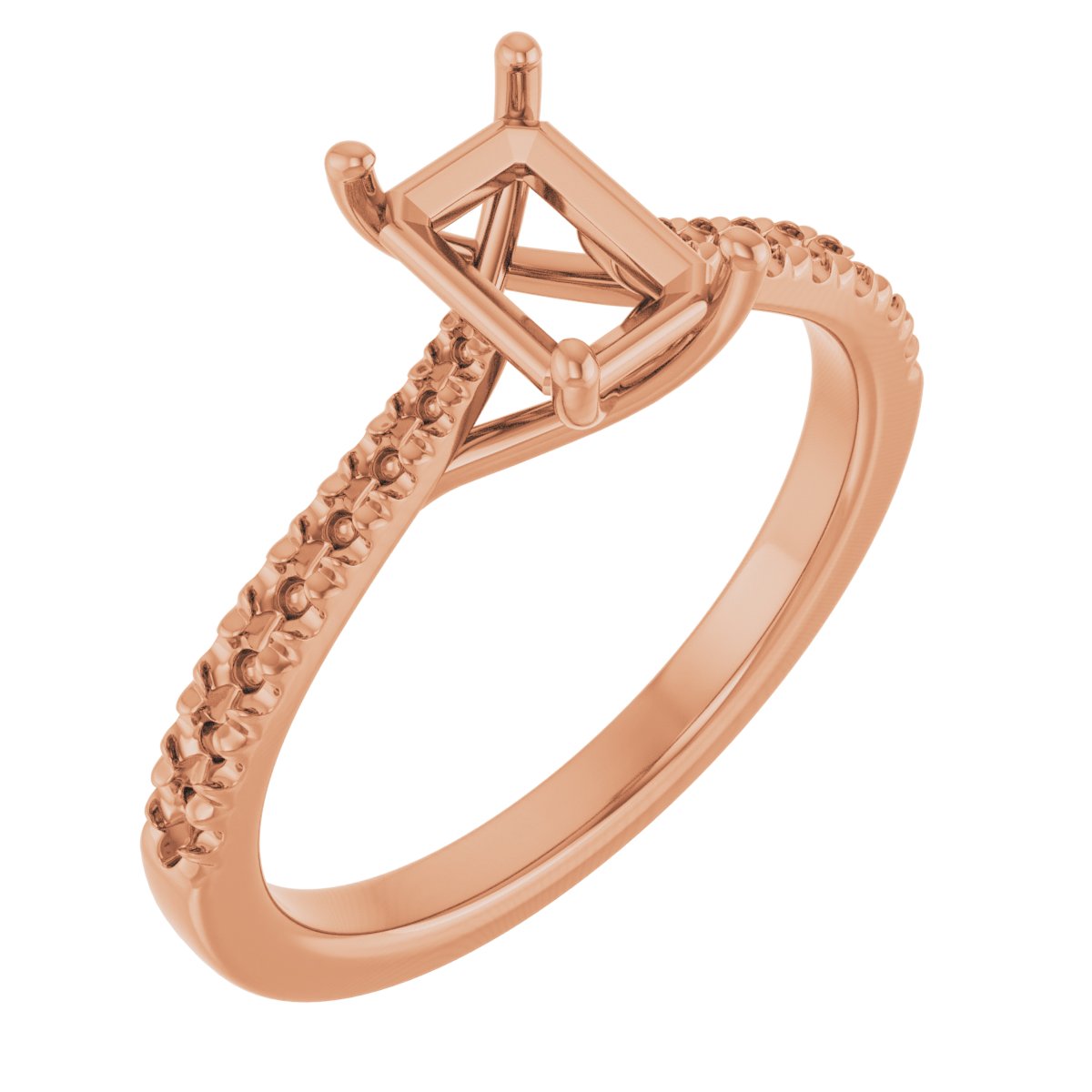 French-Set Accented Engagement Ring