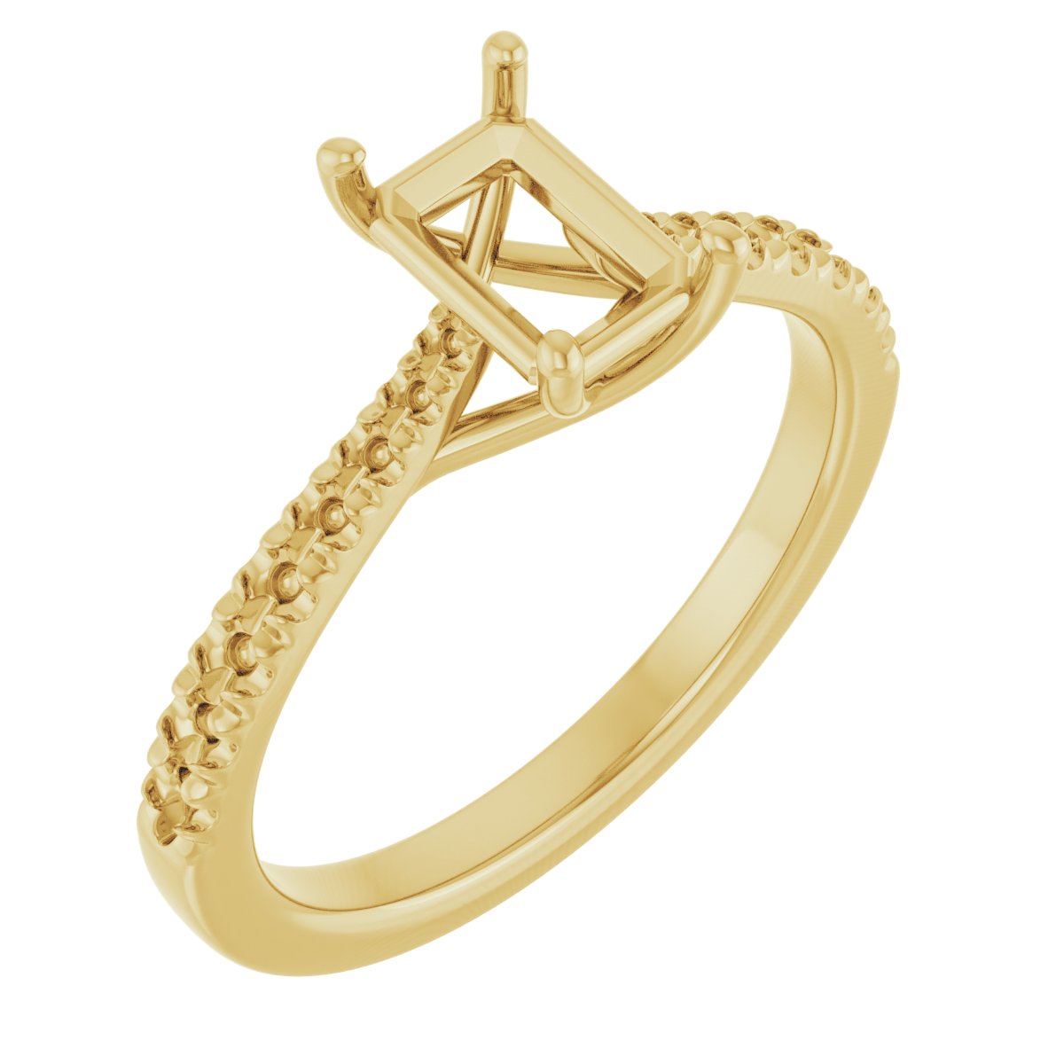 French-Set Accented Engagement Ring