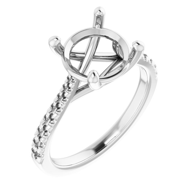 French-Set Accented Engagement Ring