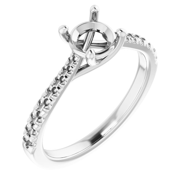 French-Set Accented Engagement Ring