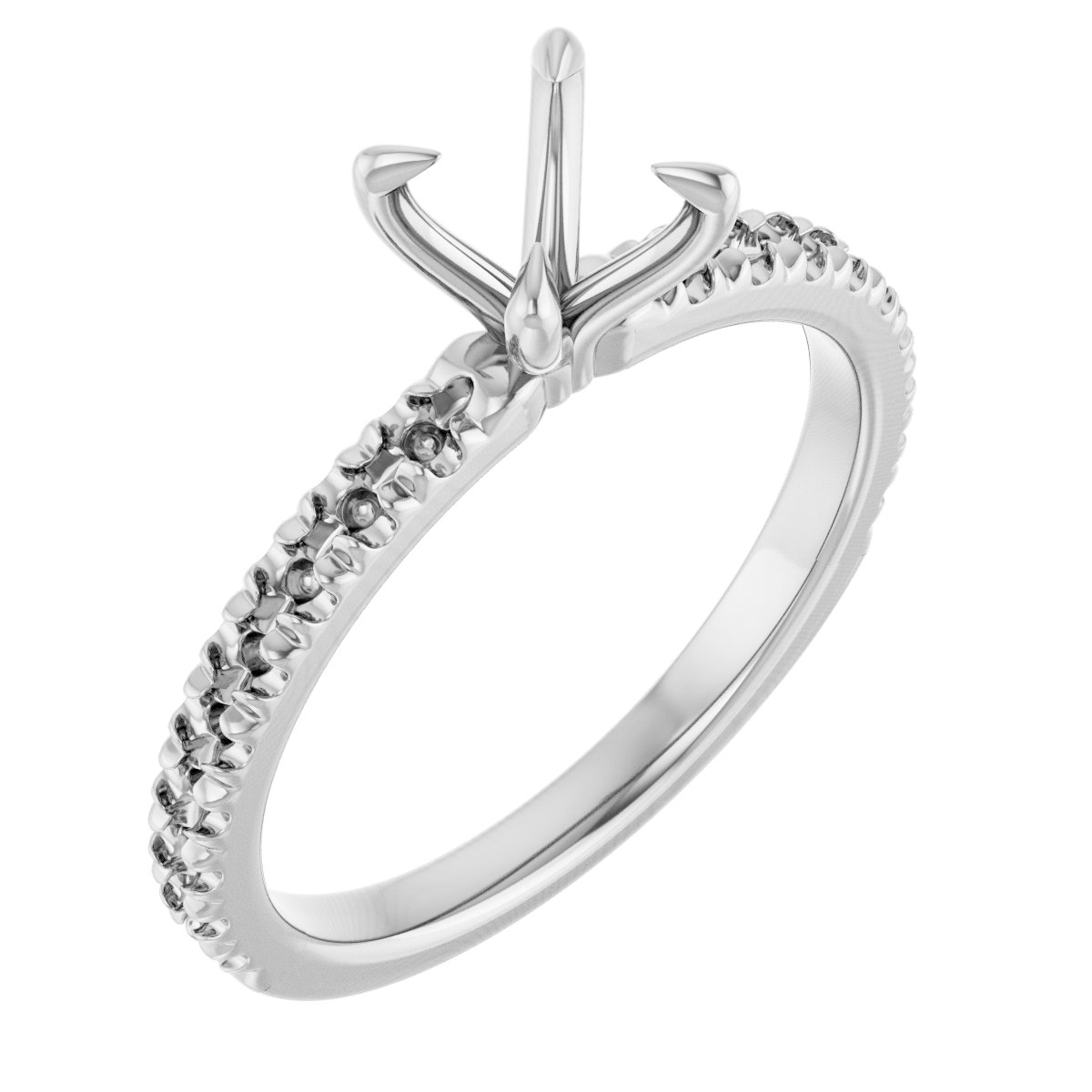 Claw-Prong French-Set Engagement Ring