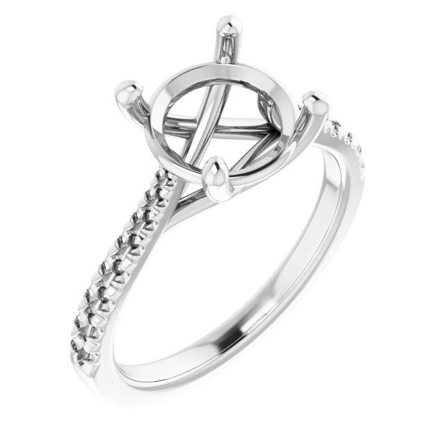 French-Set Accented Engagement Ring