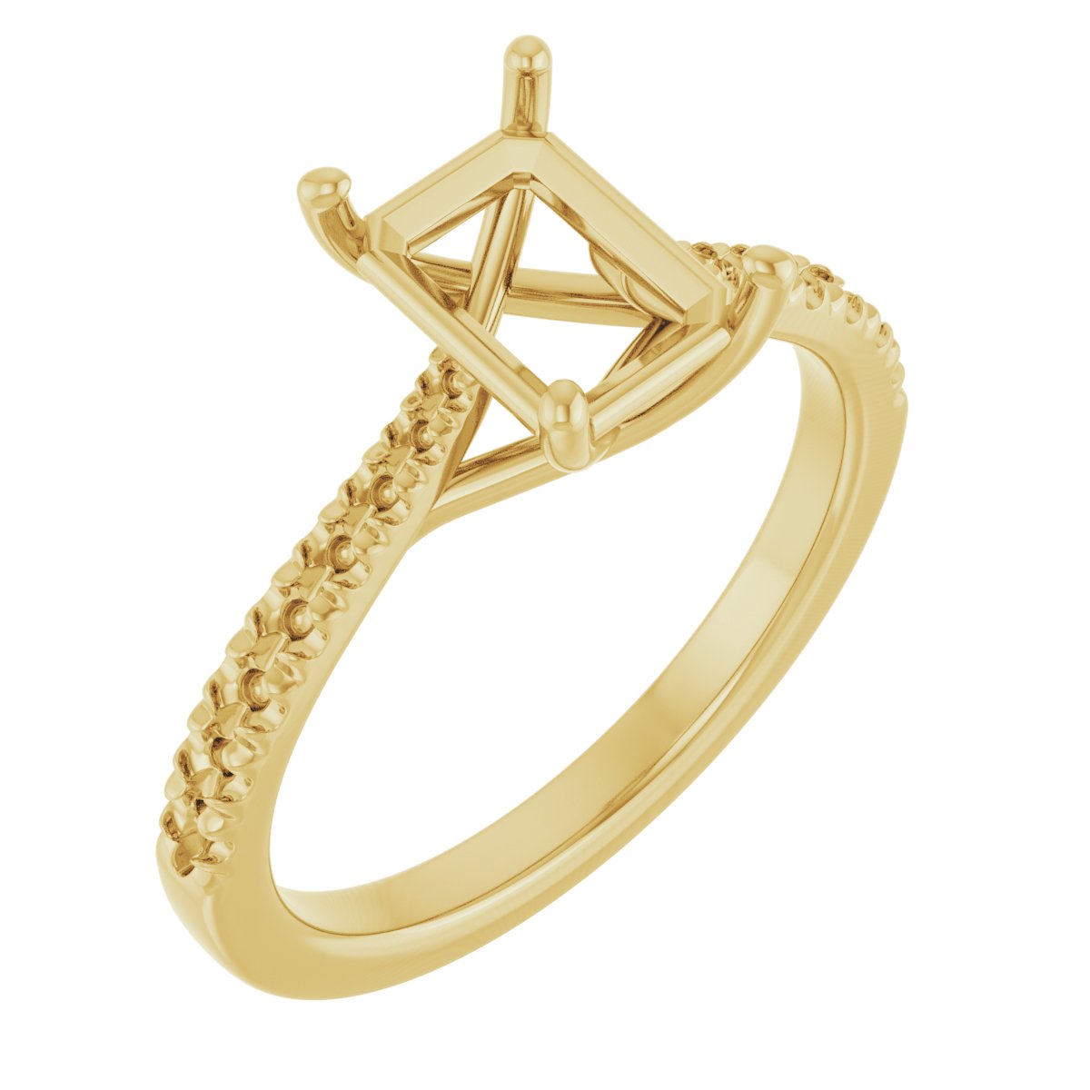 French-Set Accented Engagement Ring