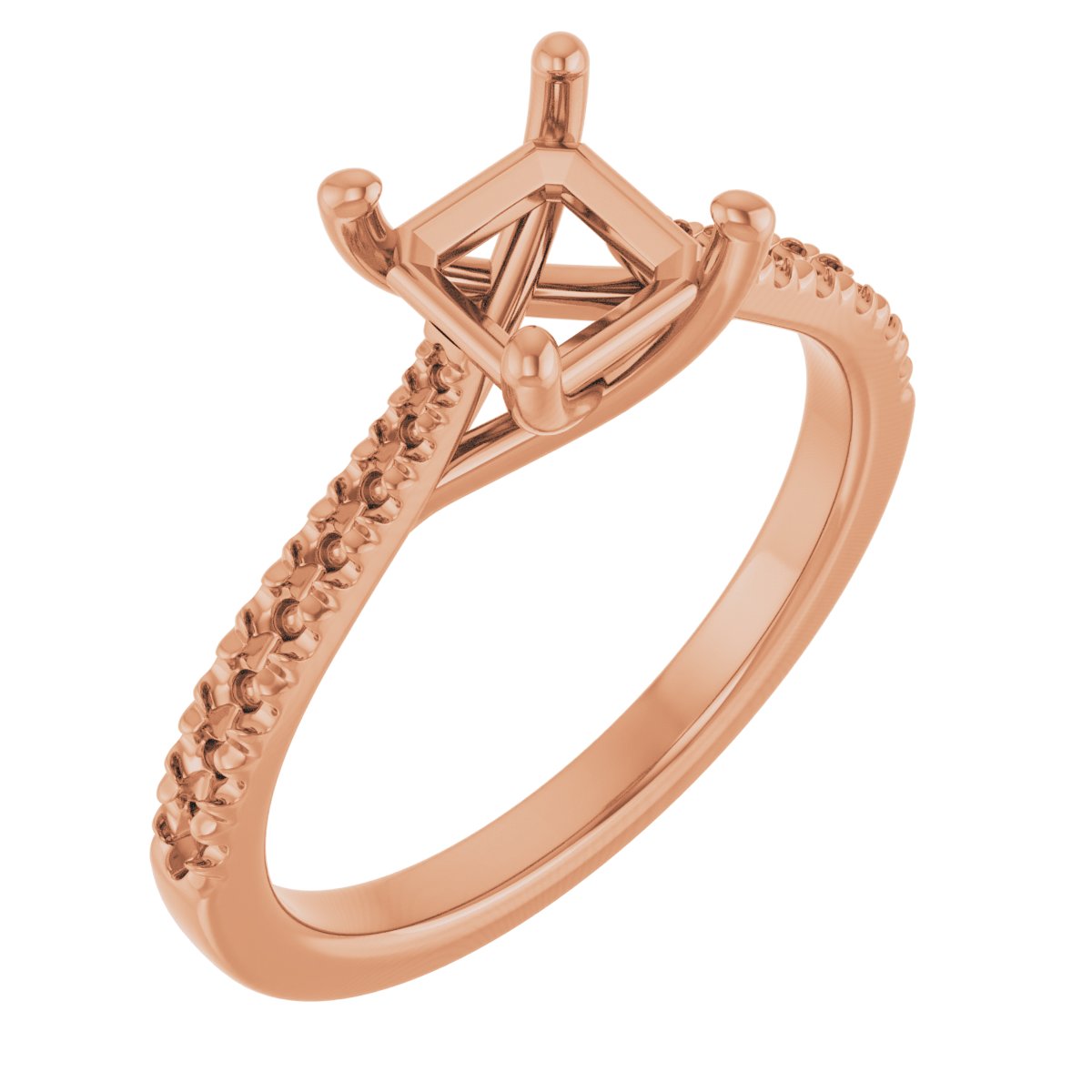French-Set Accented Engagement Ring