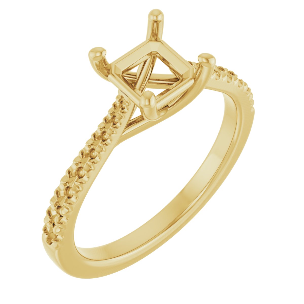 French-Set Accented Engagement Ring