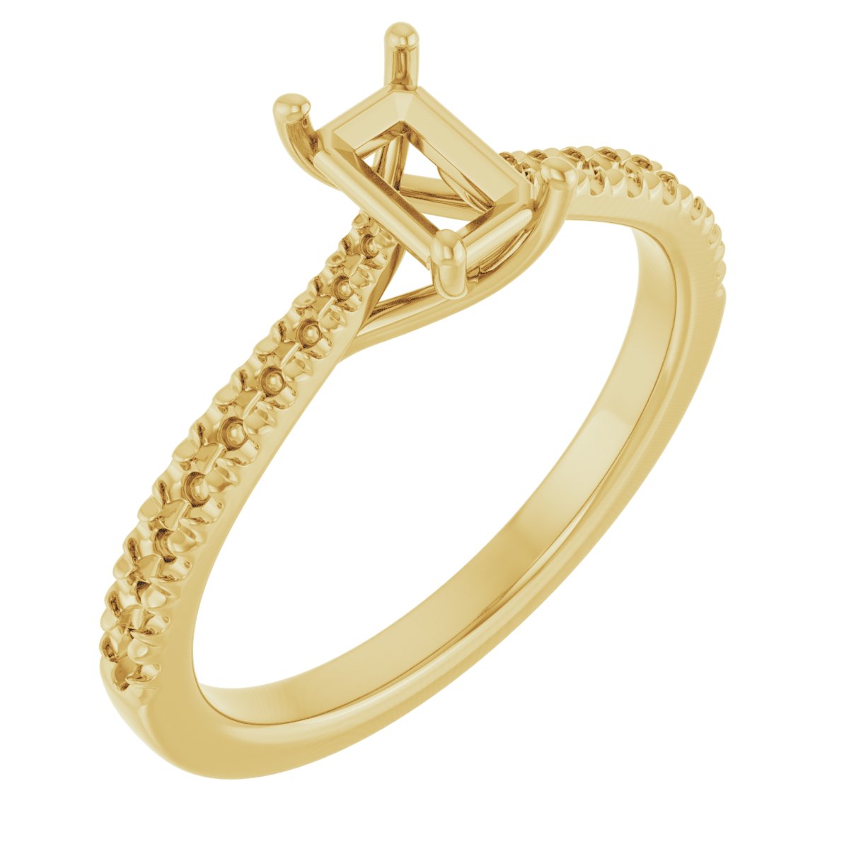 French-Set Accented Engagement Ring