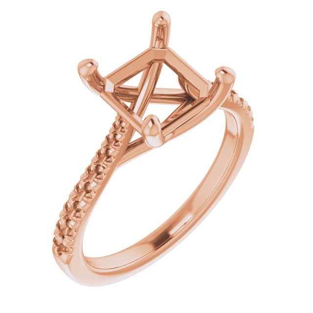 French-Set Accented Engagement Ring