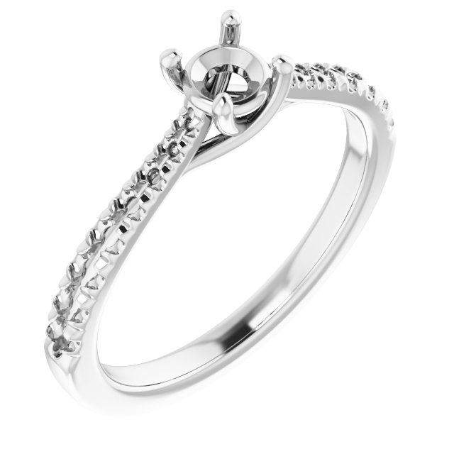 French-Set Accented Engagement Ring
