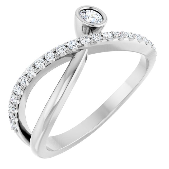 14K White 1/3 CTW Natural Diamond Ring   