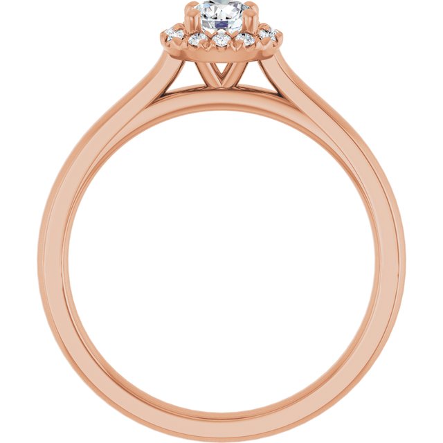 14 K Rose Gold Halo Engagement Ring - Image 2