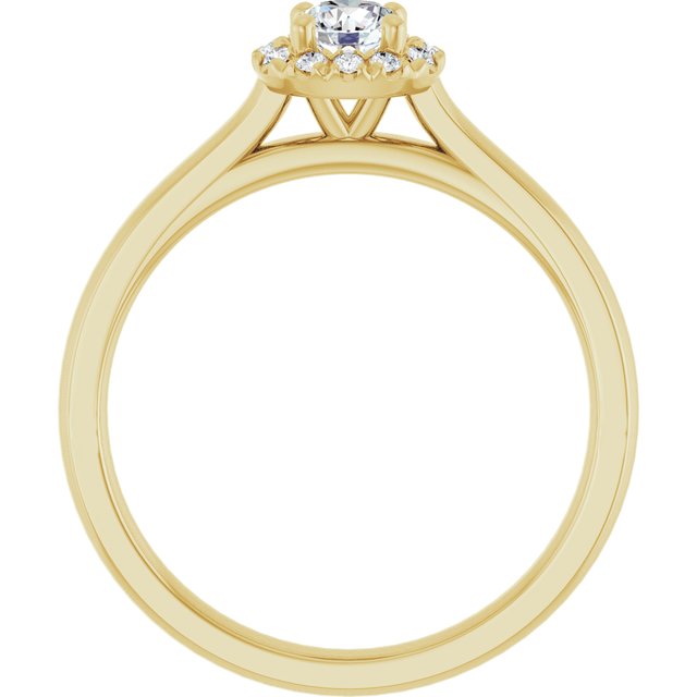 14 K Yellow Gold Halo Engagement Ring - Image 2