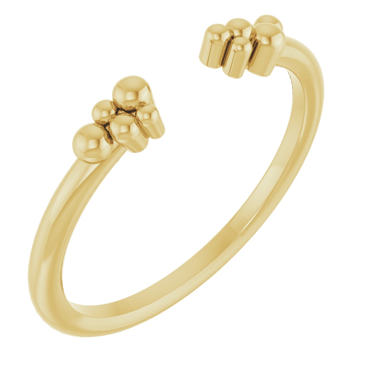 14K Yellow Stackable Beaded Negative Space Ring