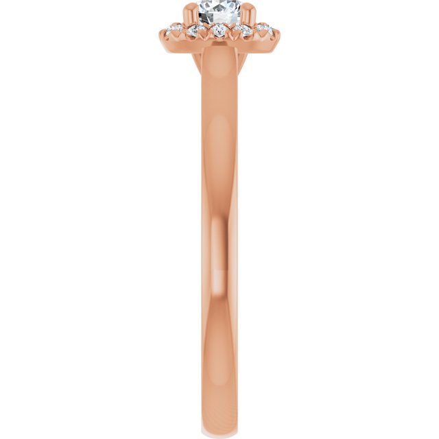 14 K Rose Gold Halo Engagement Ring - Image 4