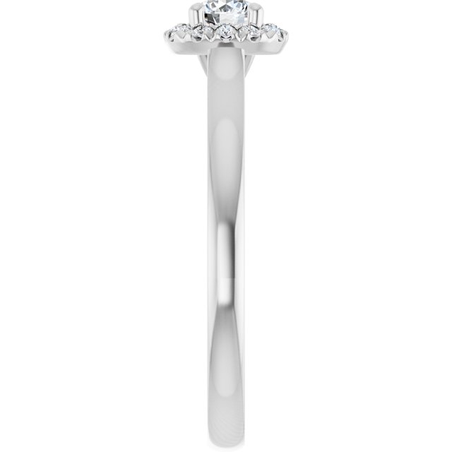 14 K White Gold Halo Engagement Ring - Image 4