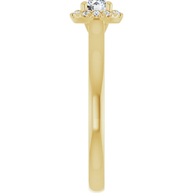 14 K Yellow Gold Halo Engagement Ring - Image 4