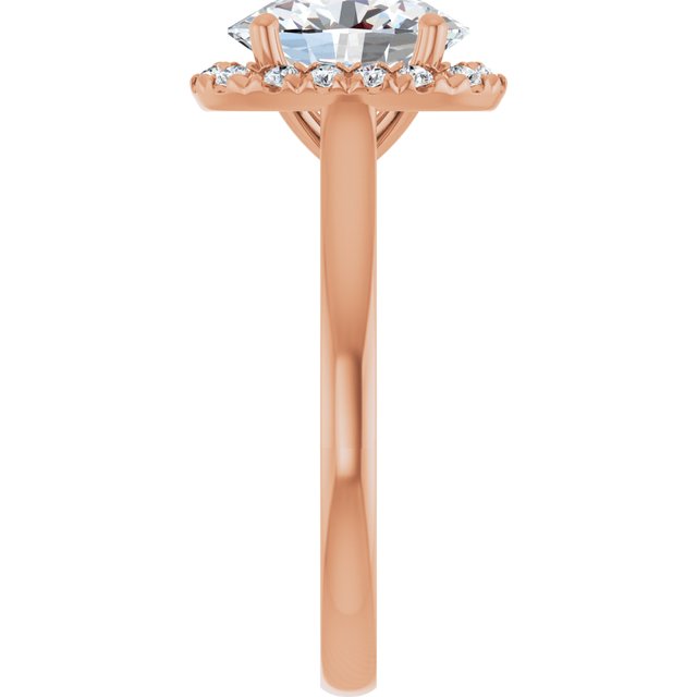 14 K Rose Gold Halo Engagement Ring - Image 4