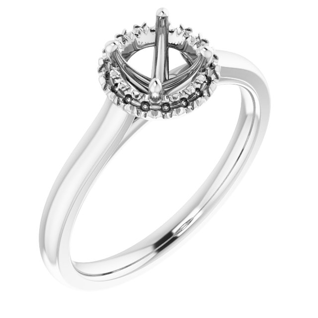 French-Set Halo-Style Engagement Ring