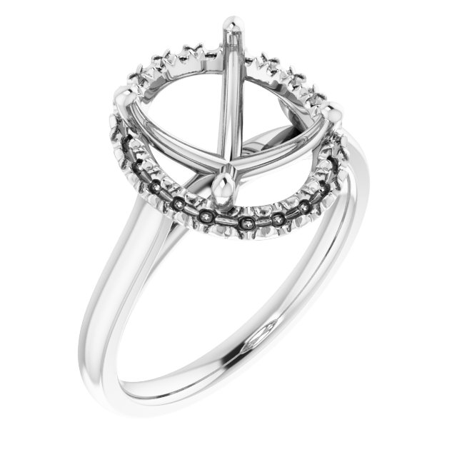 French-Set Halo-Style Engagement Ring