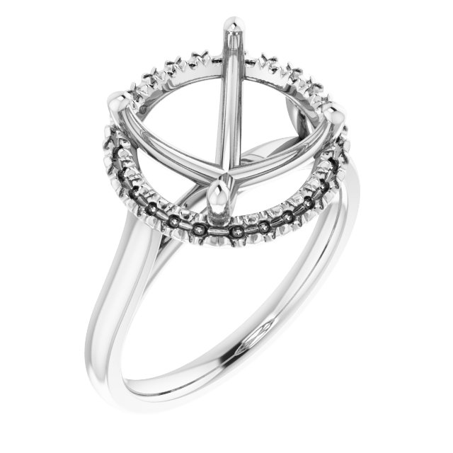 French-Set Halo-Style Engagement Ring