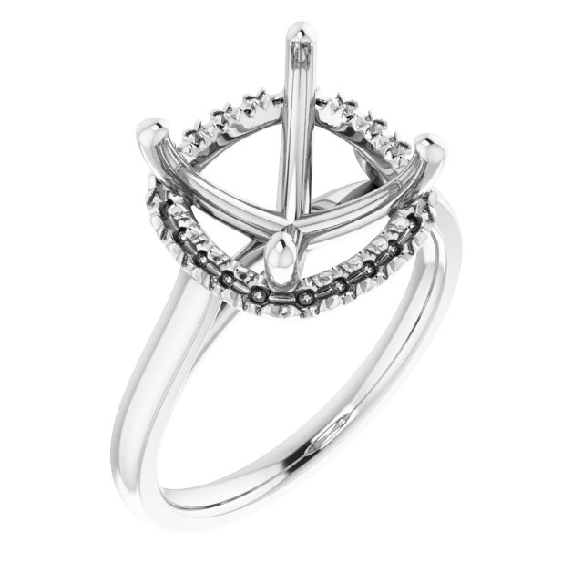 French-Set Halo-Style Engagement Ring