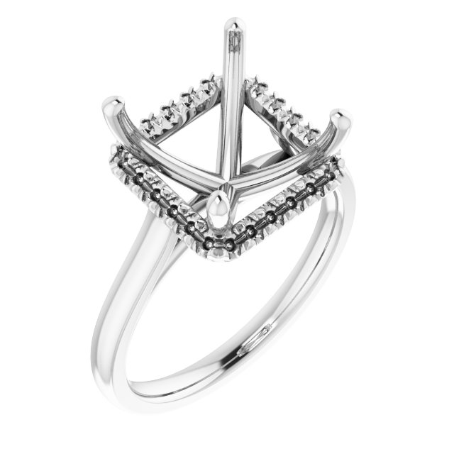 French-Set Halo-Style Engagement Ring