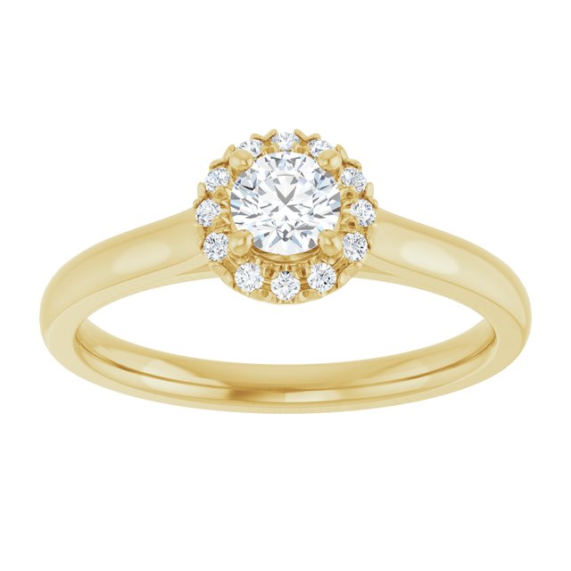 14 K Yellow Gold Halo Engagement Ring - Image 3