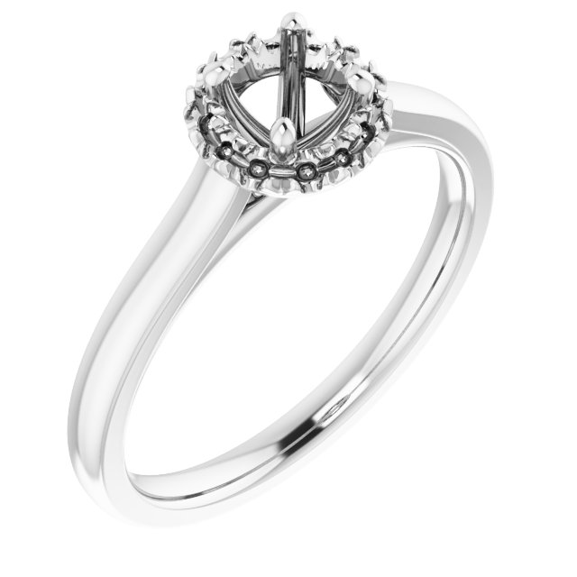 French-Set Halo-Style Engagement Ring