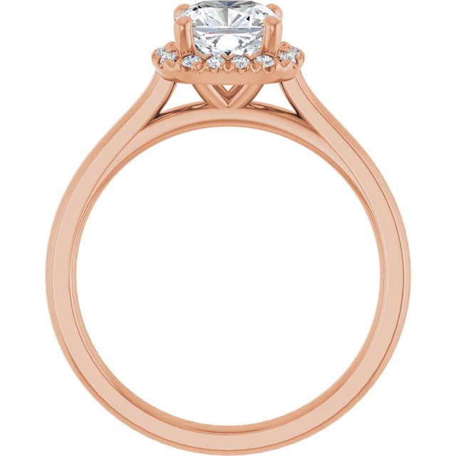 14 K Rose Gold Halo Engagement Ring - Image 2