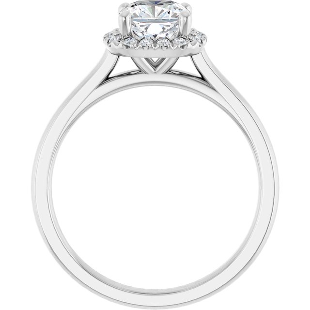 14 K White Gold Halo Engagement Ring - Image 2