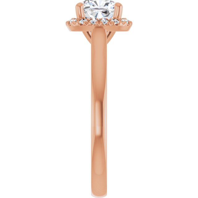 14 K Rose Gold Halo Engagement Ring - Image 4