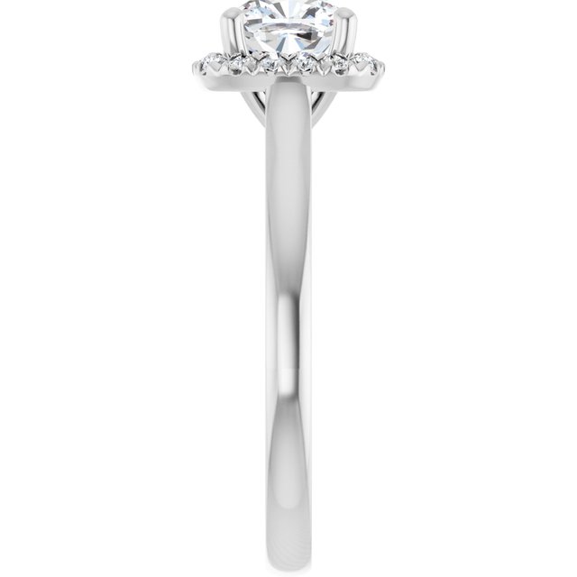 14 K White Gold Halo Engagement Ring - Image 4