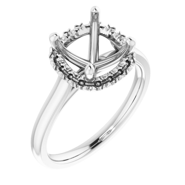 French-Set Halo-Style Engagement Ring
