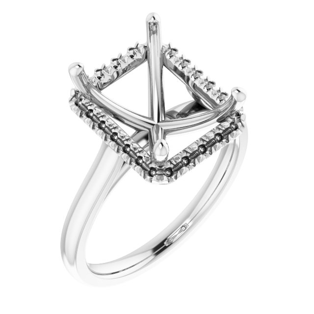 French-Set Halo-Style Engagement Ring