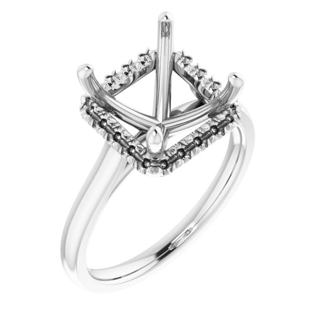 French-Set Halo-Style Engagement Ring