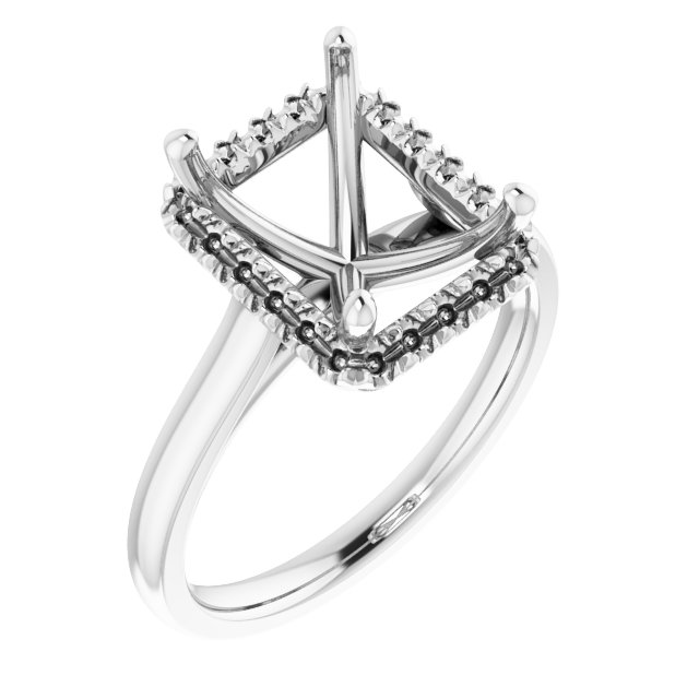 French-Set Halo-Style Engagement Ring