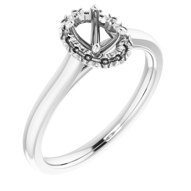 French-Set Halo-Style Engagement Ring