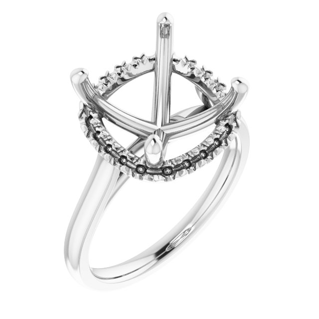 French-Set Halo-Style Engagement Ring
