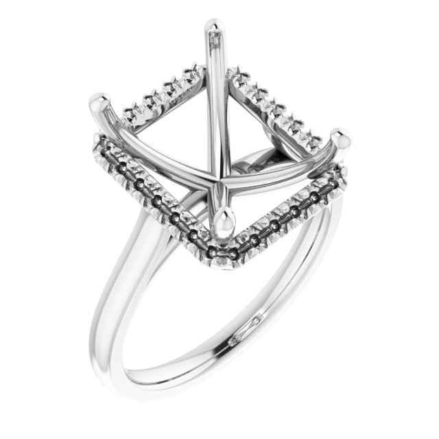French-Set Halo-Style Engagement Ring