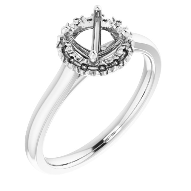 French-Set Halo-Style Engagement Ring