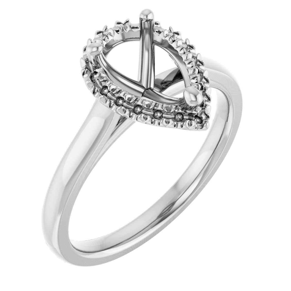 French-Set Halo-Style Engagement Ring