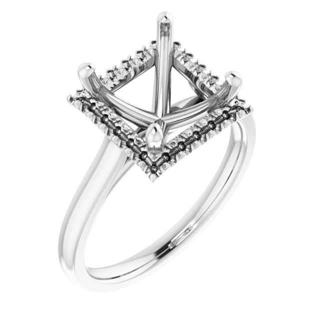 French-Set Halo-Style Engagement Ring