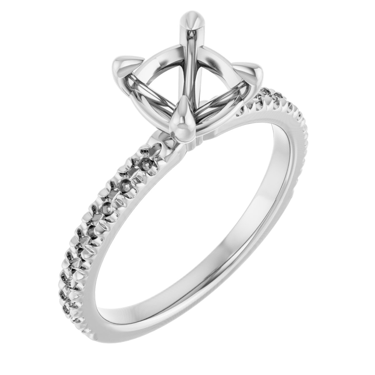Claw-Prong French-Set Engagement Ring
