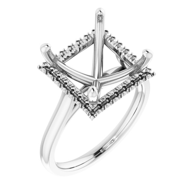 French-Set Halo-Style Engagement Ring