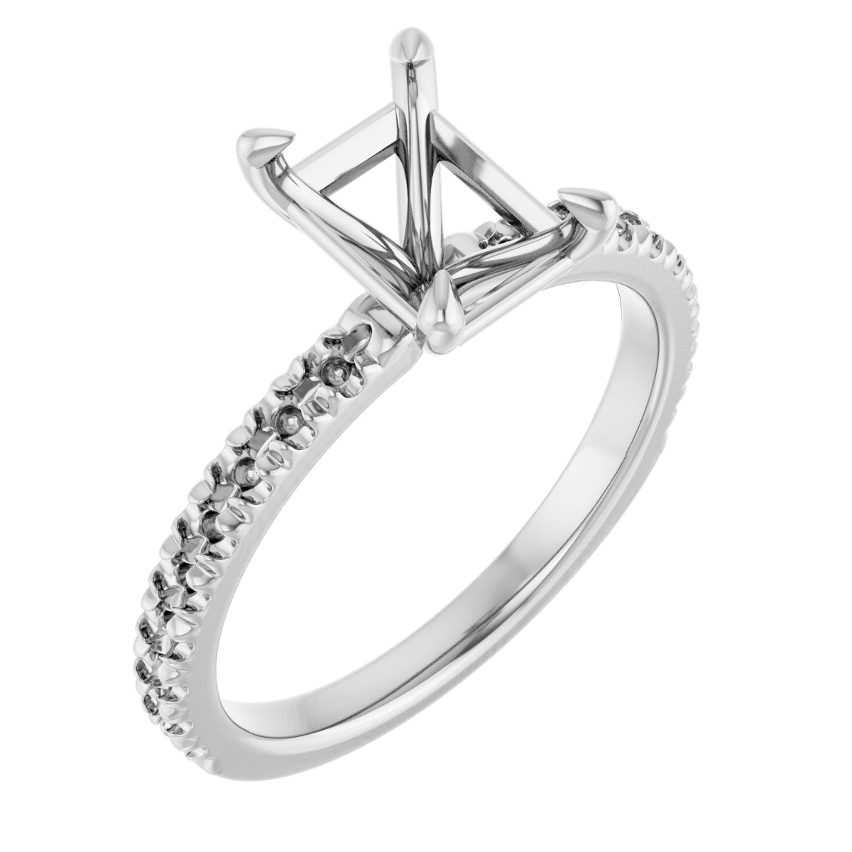 Claw-Prong French-Set Engagement Ring