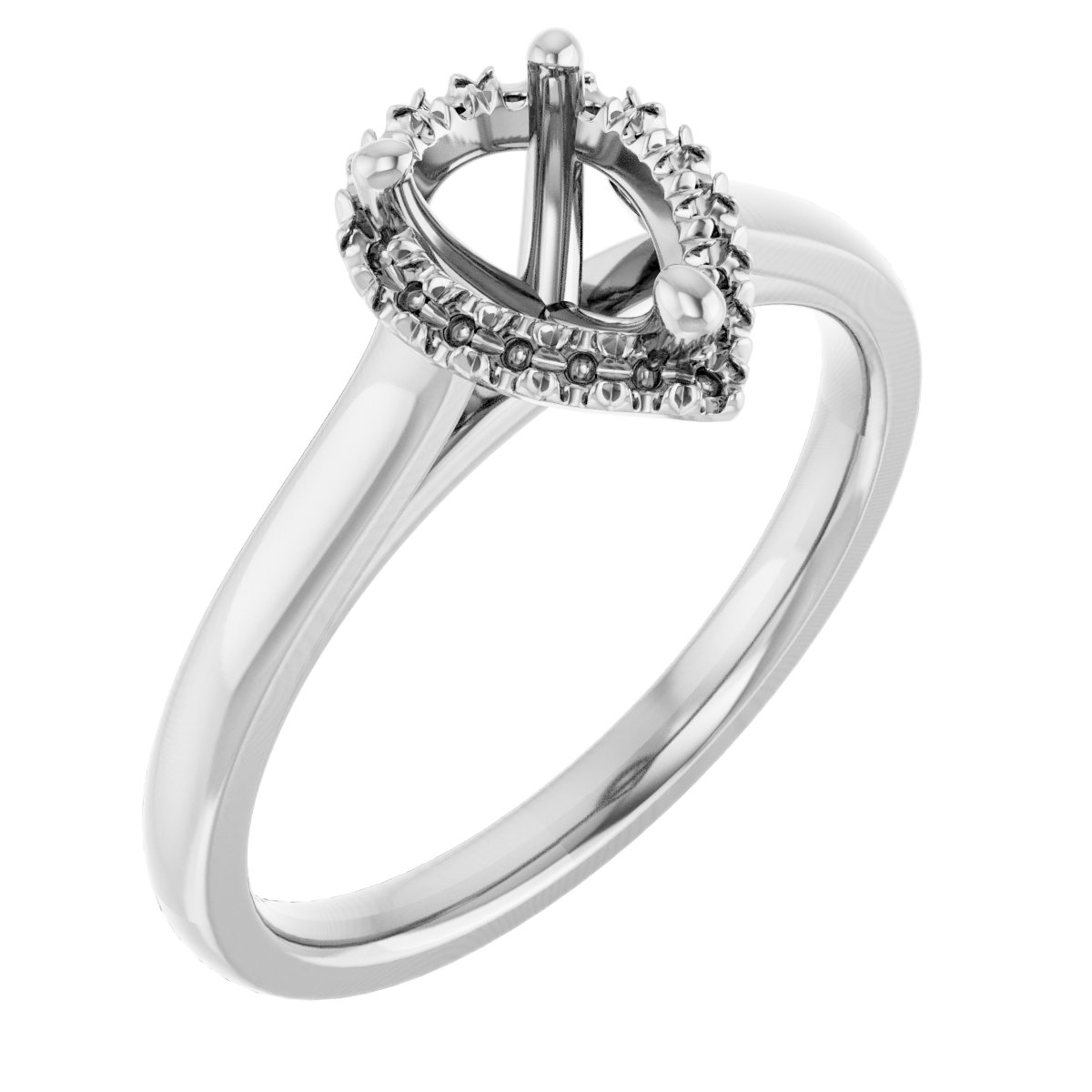 French-Set Halo-Style Engagement Ring