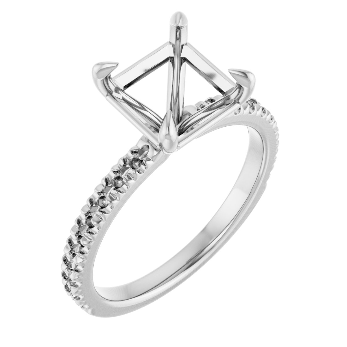 Claw-Prong French-Set Engagement Ring
