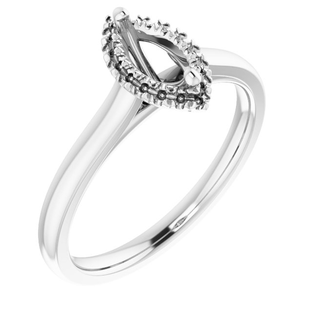 French-Set Halo-Style Engagement Ring