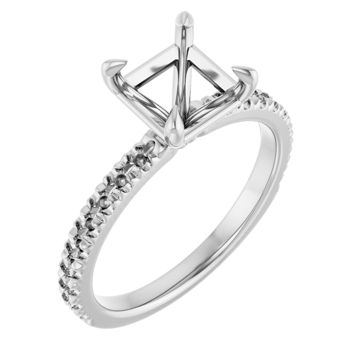Claw-Prong French-Set Engagement Ring