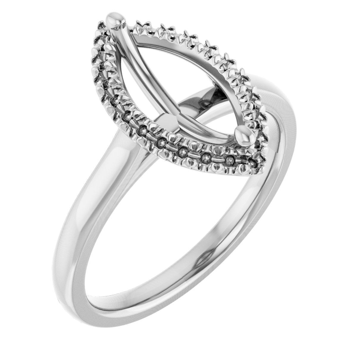 French-Set Halo-Style Engagement Ring
